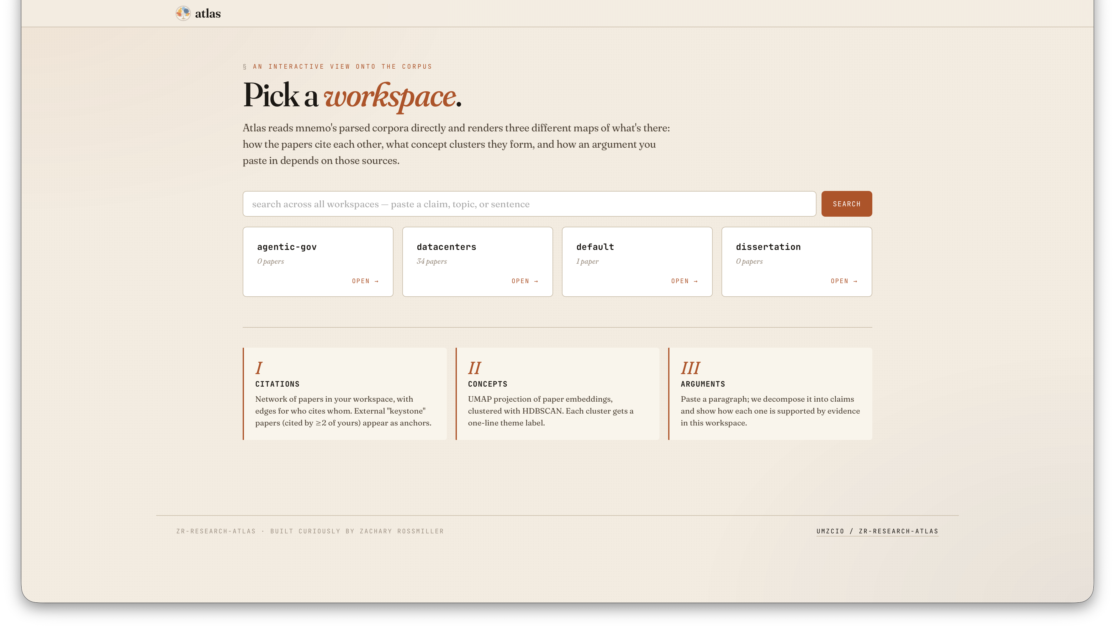 workspace picker